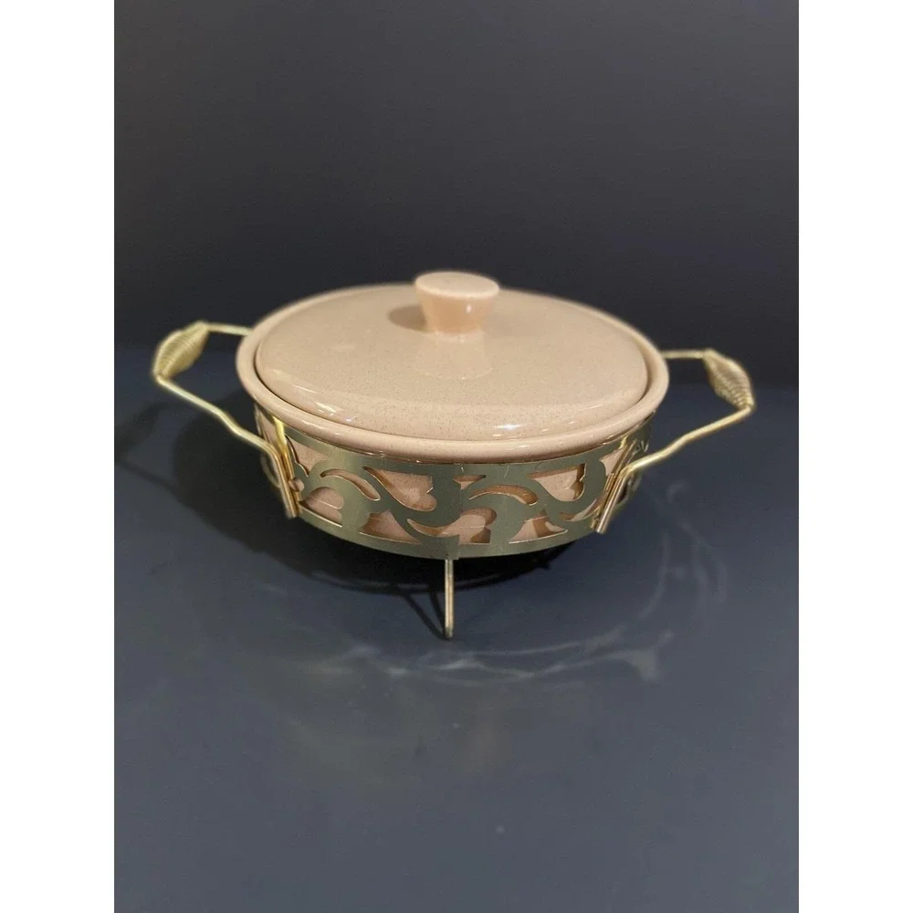 Bauer Pottery‎ Contempo Desert Beige 2 Qt Casserole W/rack! MINT